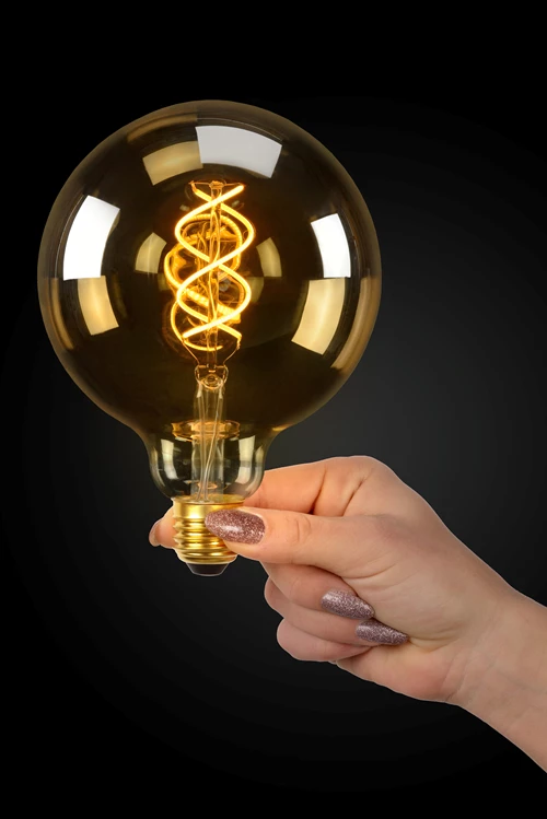 Lucide G125 - Ampoule filament - Ø 12,5 cm - LED Dim. - E27 - 1x4,9W 2200K - Ambre - ambiance 1